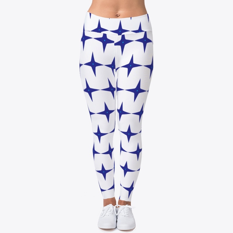 Blue and white star leggings