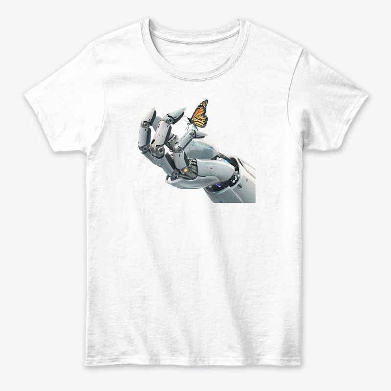 Robotic arm holding  butterfly