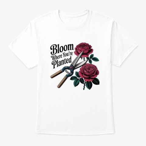 Rose Bloom  White áo T-Shirt Front