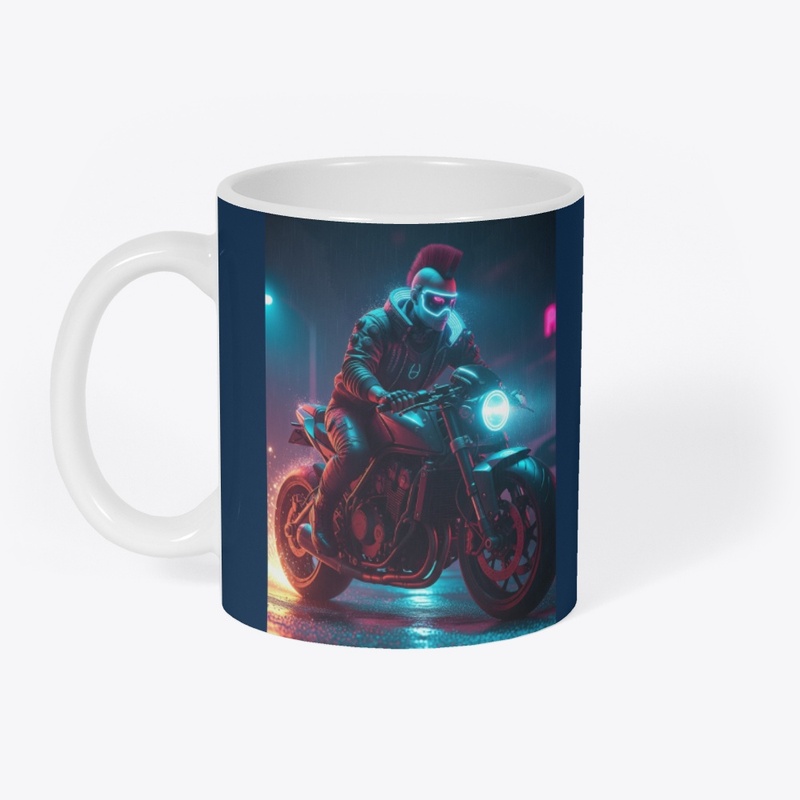 Cyberpunk Motorcyclist