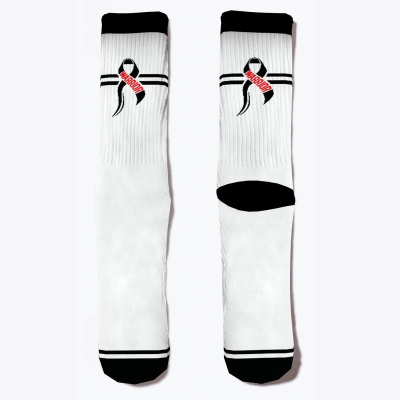 Melanoma Cancer Warrior Socks