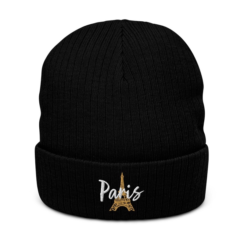 Paris Eiffel Tower Embroidered Beanie