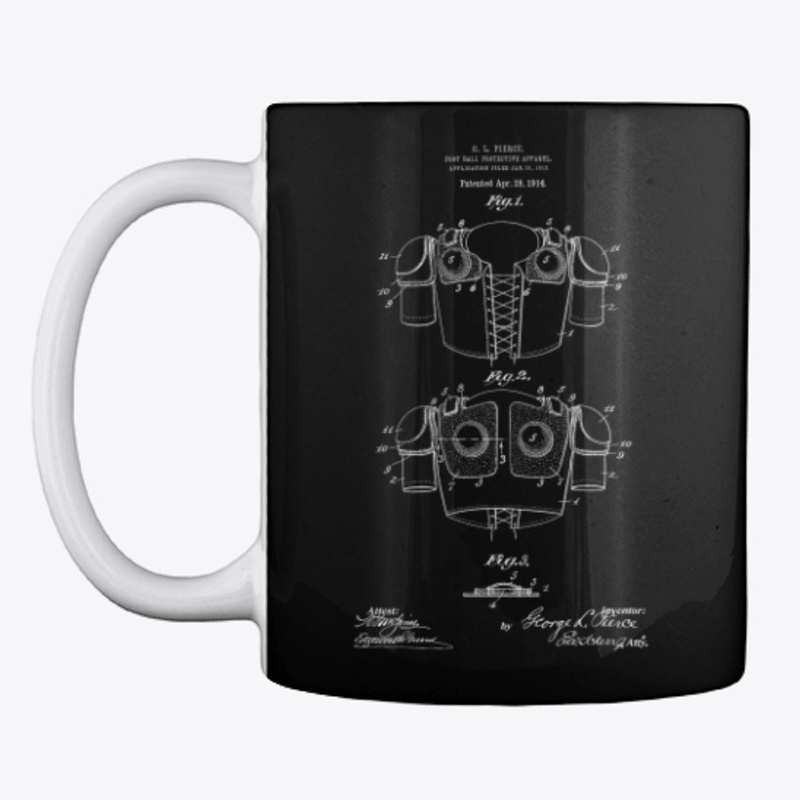 Football Shoulder Pads patent. Dark.