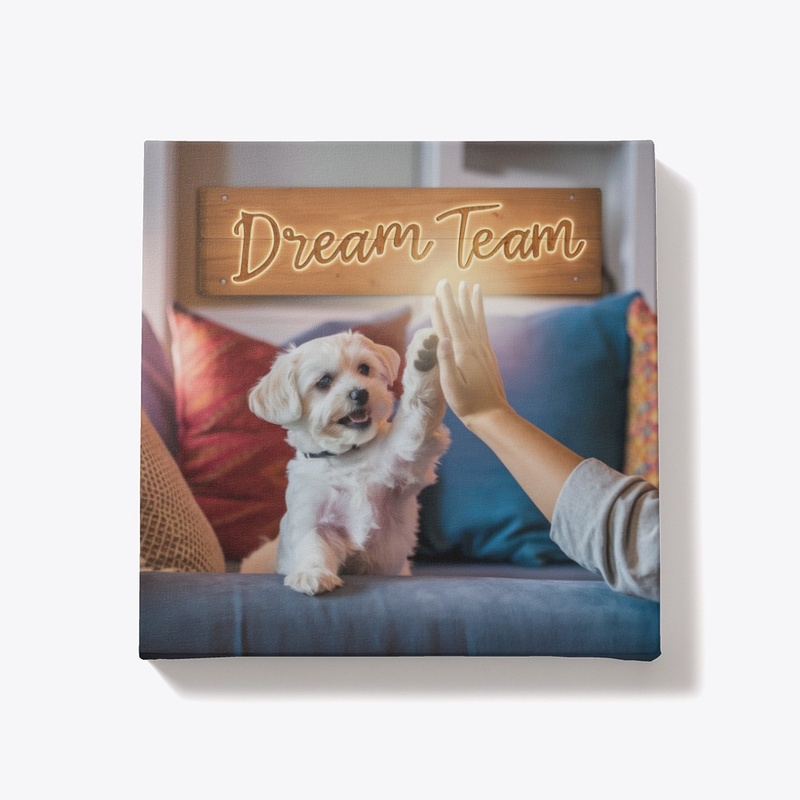 Dream Team Canvas - Dog High Five