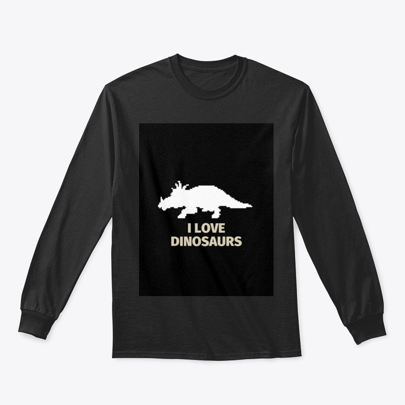 Pixel Art Dinosaur 11 Black