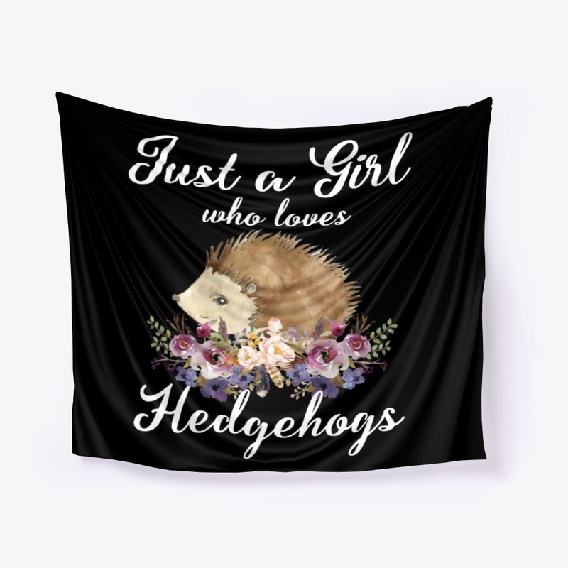 Girl Loves Hedgehogs Watercolor Style