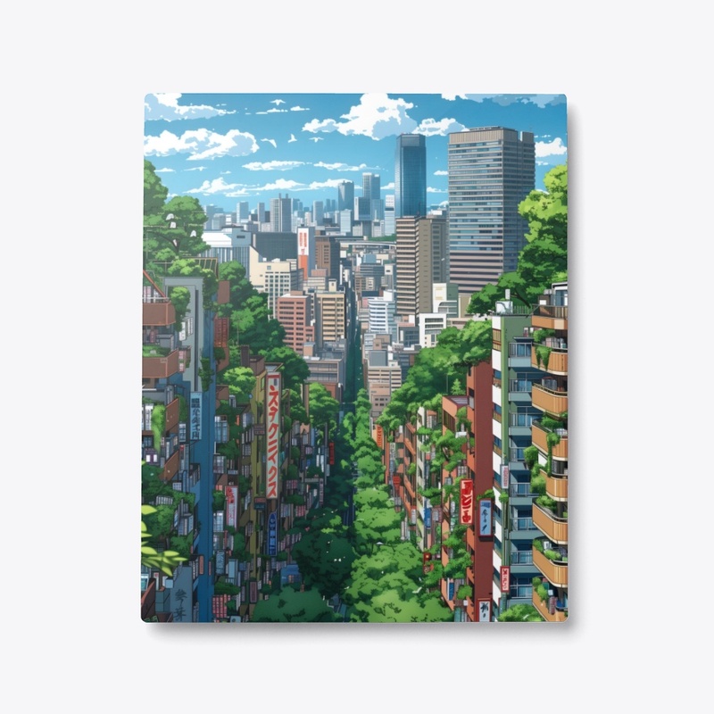 Metal Print Lush Cityscape 
