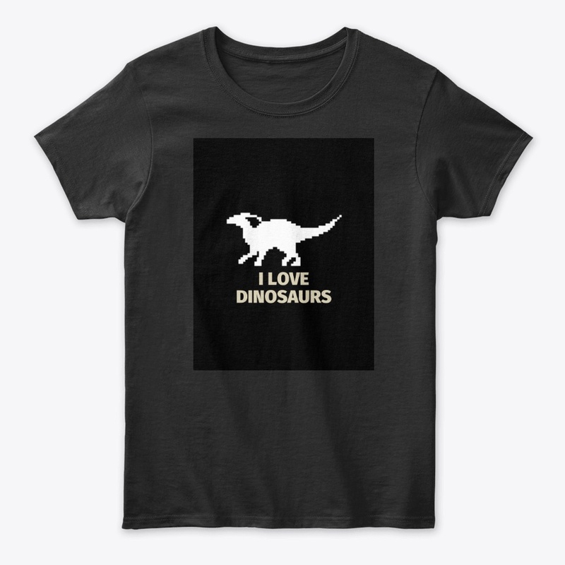 Pixel Art Dinosaur 8 Black