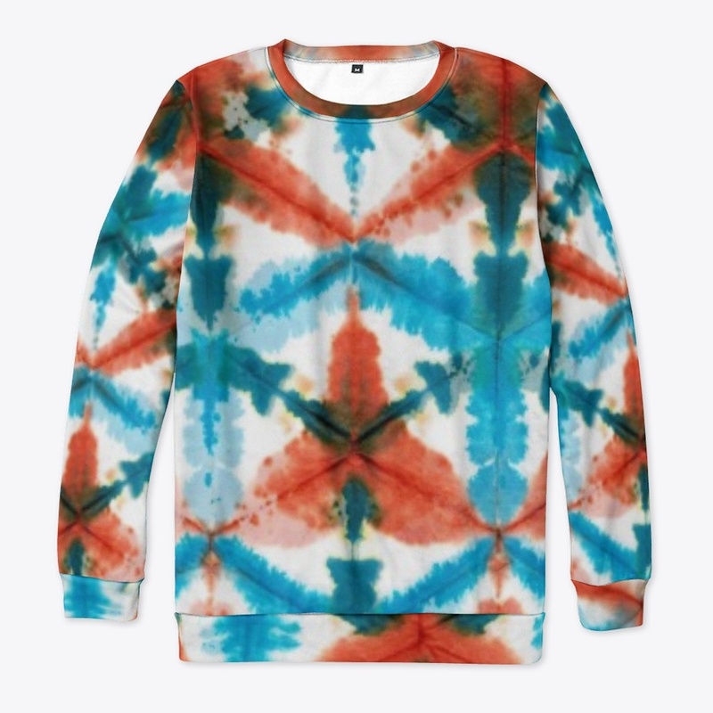Orange and Blue Shibori Tie Dye Pattern