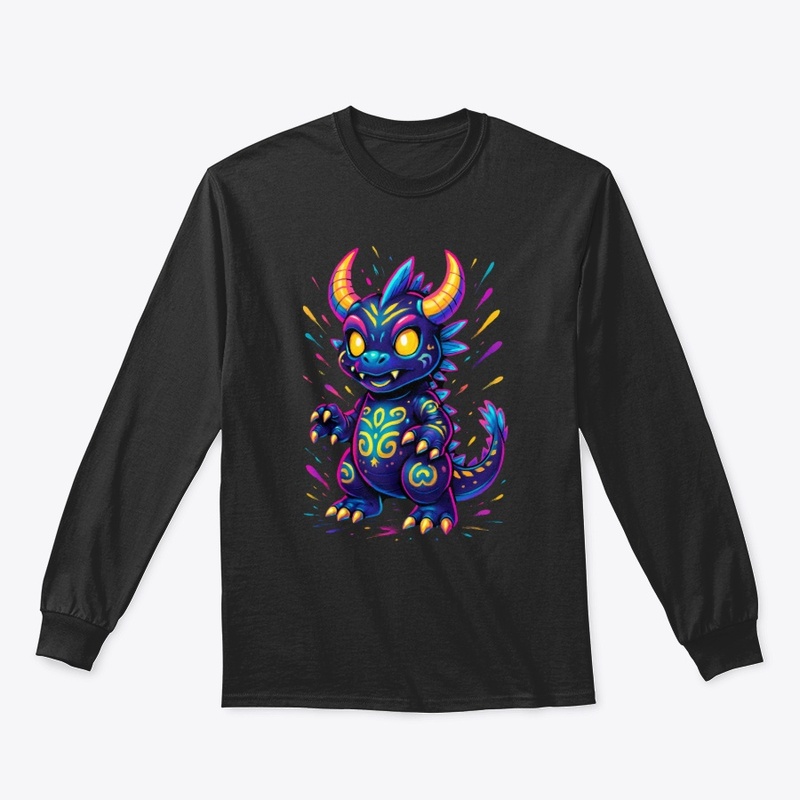 Neon Baby Dragon Fantasy Art