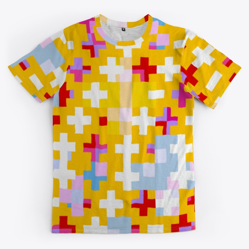 Abstract Multicolor Crosses Pattern