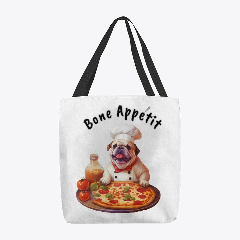 Bone Appetit Cute Bulldog With Pizza