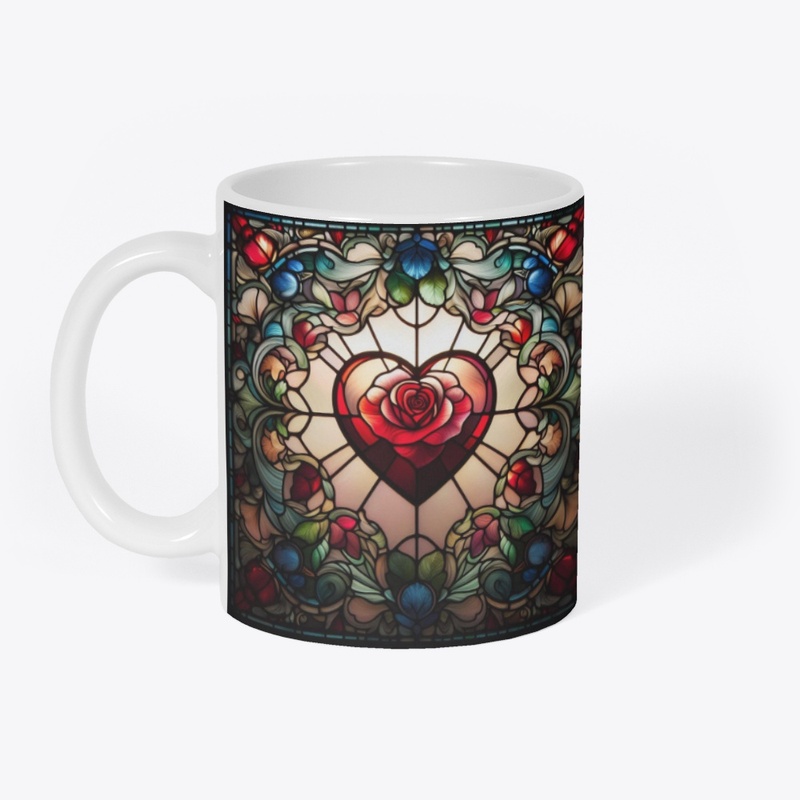 Heart and rose design.