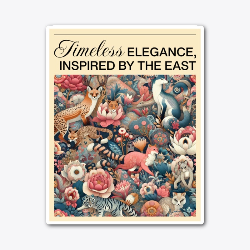 Retro Cute Animals Chinoiserie Art Print