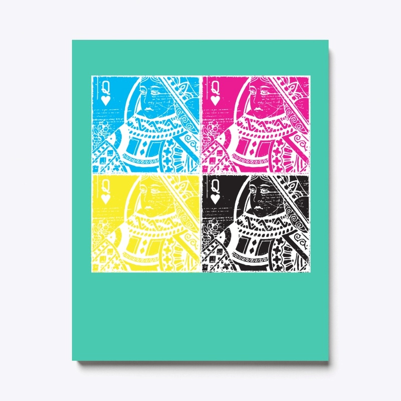 QUEEN OF HEARTS CMYK POP ART