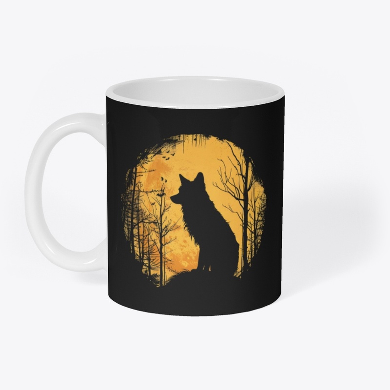 Vintage Fox Retro Moon Halloween