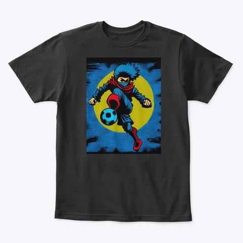 Soccer Ninjas Black T-Shirt Front