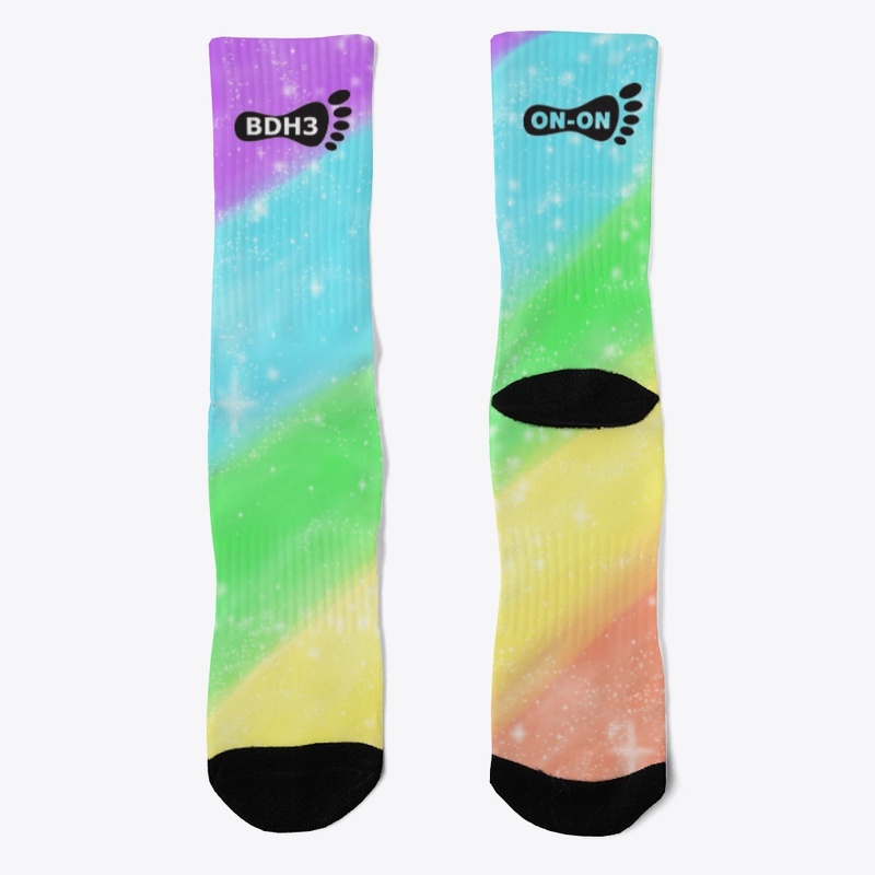 Pastel Rainbow Glitter Socks