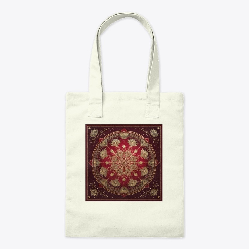 Red Gold Mandala Vintage Design
