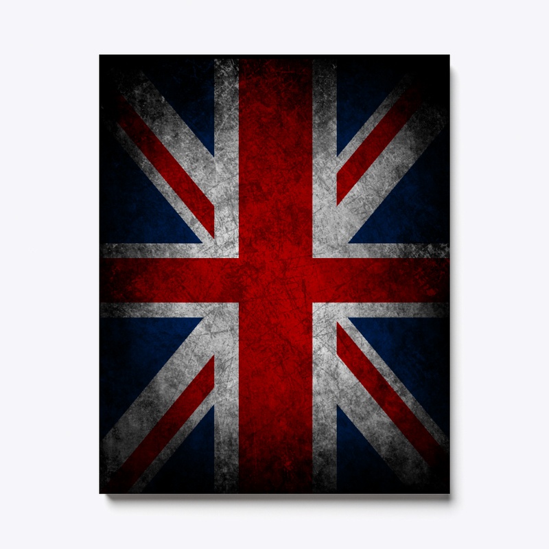 United kingdom flag grungy canvas