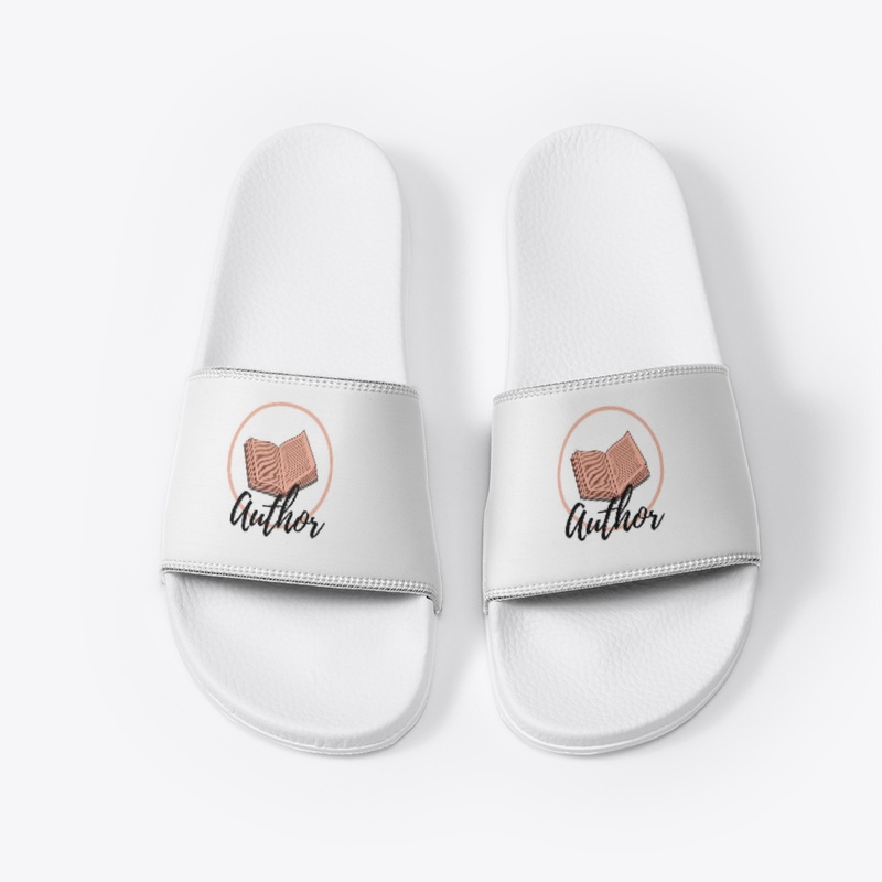 Author with book logo merchandise