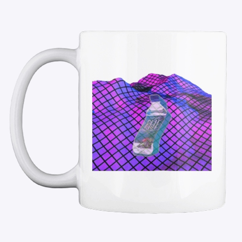 vapor wave hydration sticker and mug