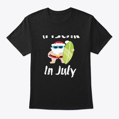 Christmas In July Caribbean Holiday Beac Black T-Shirt Front