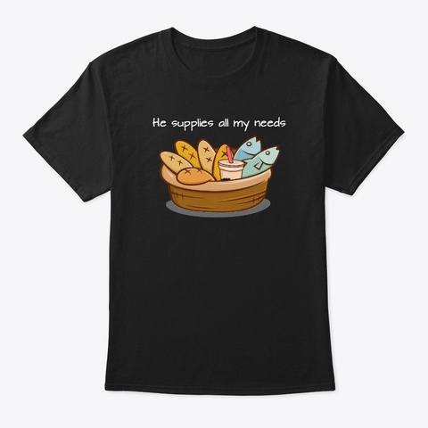 Five Loaves And Boba Black T-Shirt Front