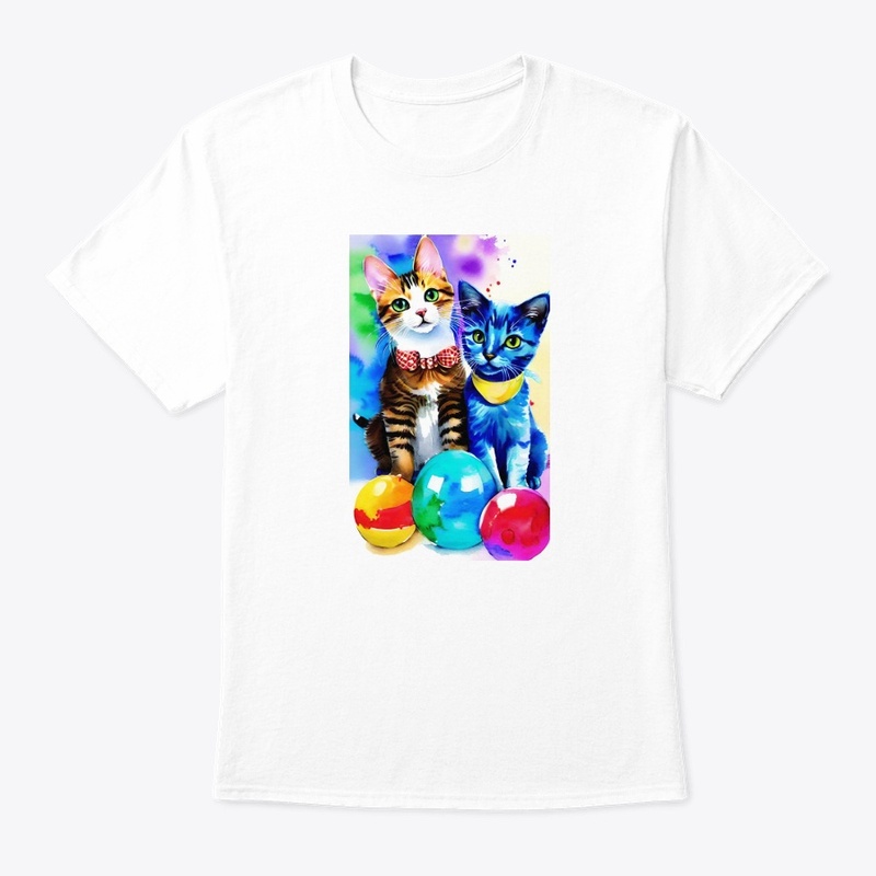 Feline Watercolors: Cute Cat Print Shirt