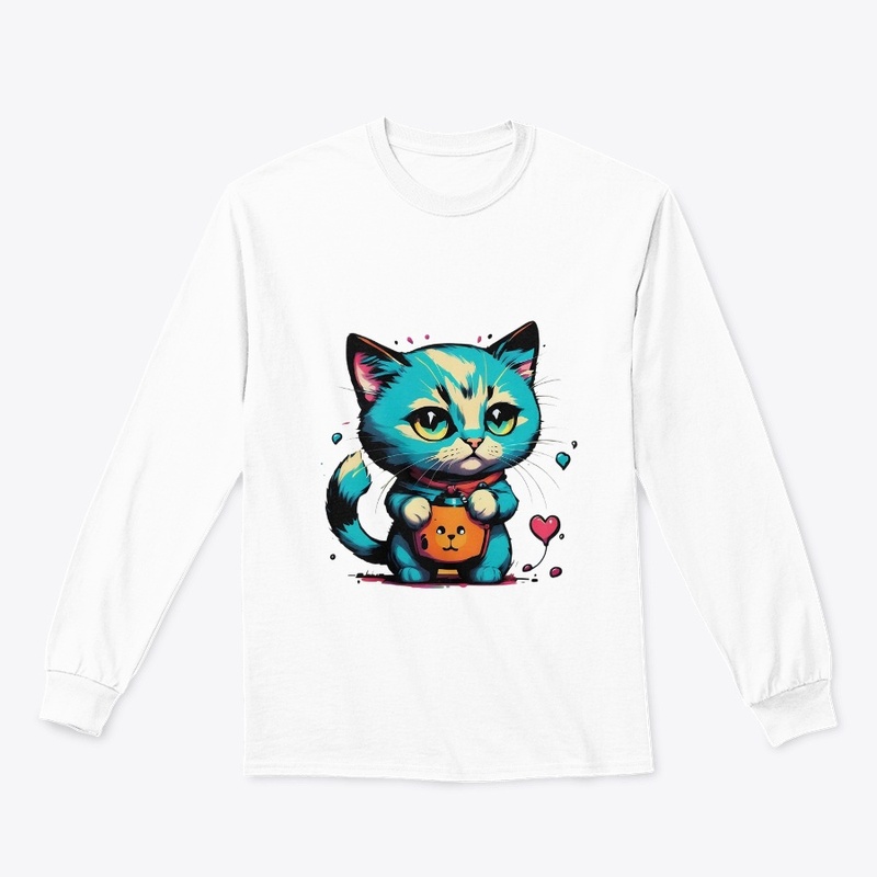 cute cat with bag 