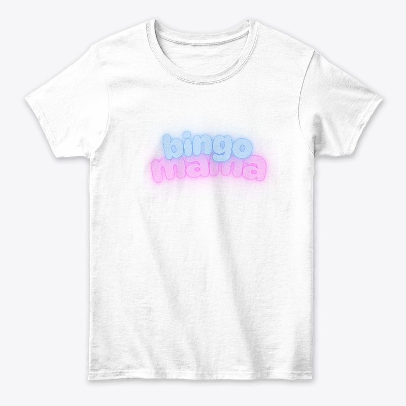 Bingo Mama blue and pink letters 
