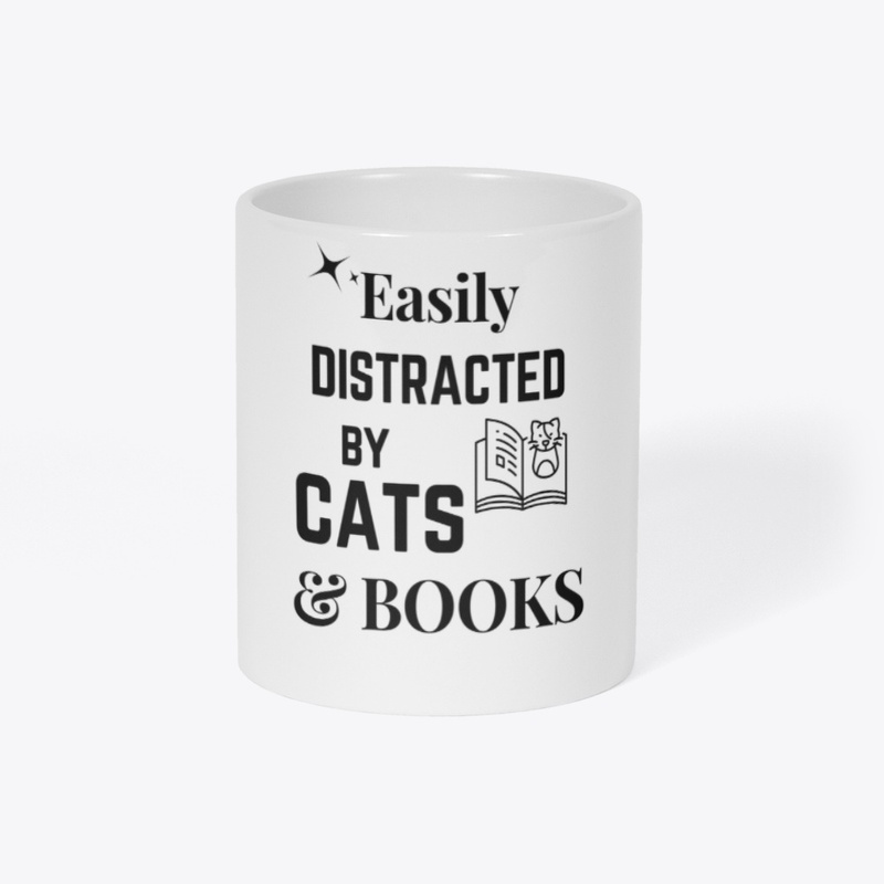 Easily Distracted By Cats & Books