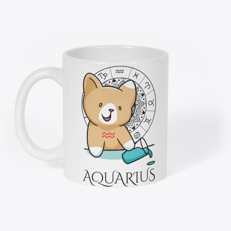 Aquarius Zodiac White T-Shirt