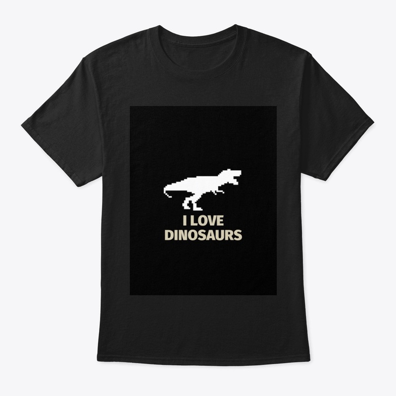Pixel Art Dinosaur 4 Black