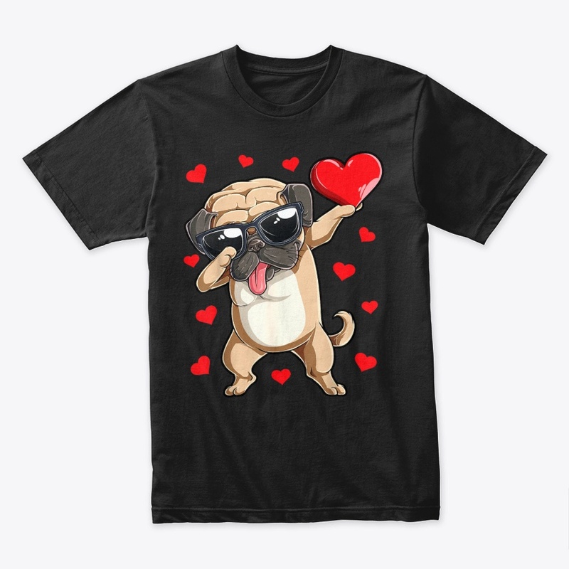 Dabbing Pug Valentines Day