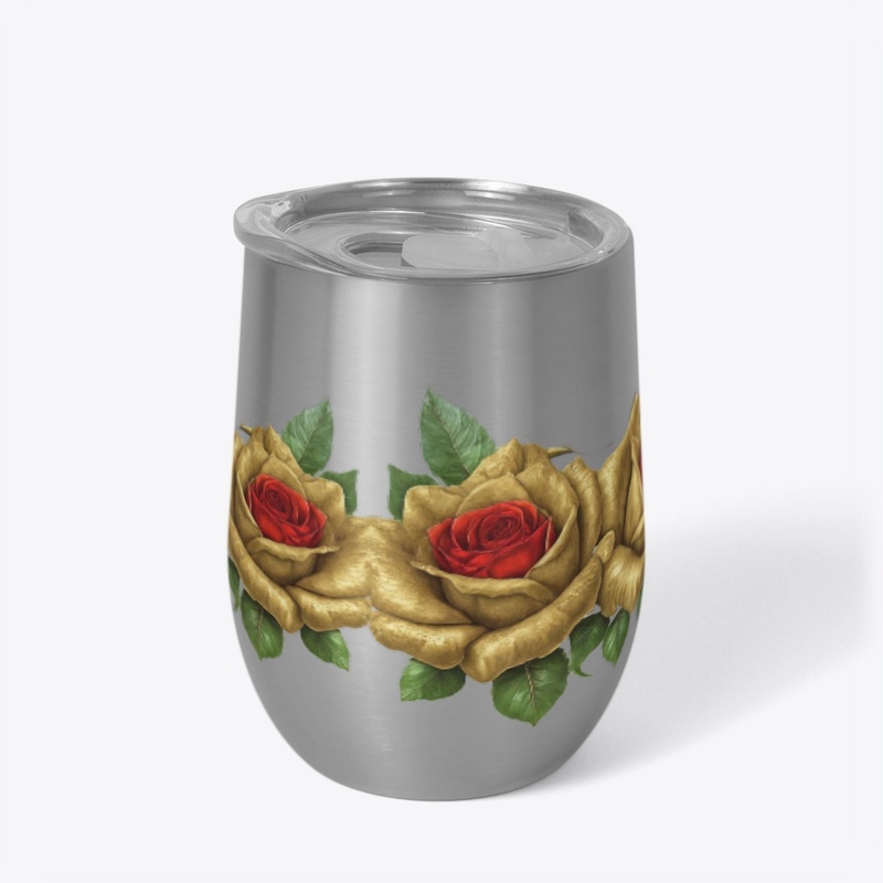 Golden Rose On Drinkware