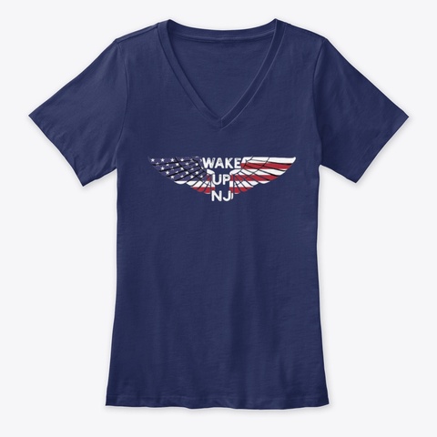 Women's V Neck Navy T-Shirt Front