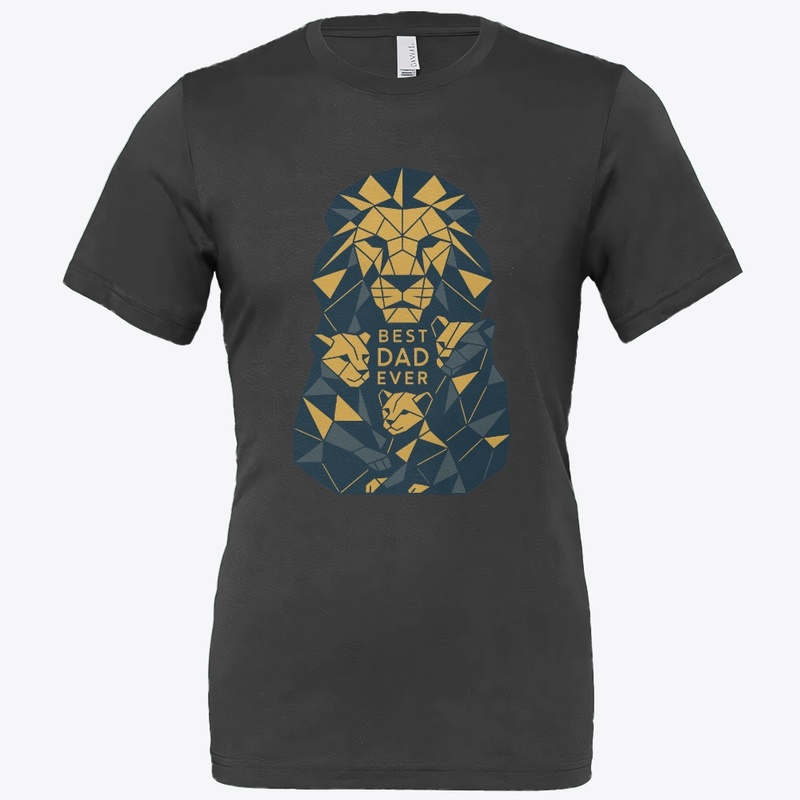 Best Dad Geometric Lion Dad with Cubs
