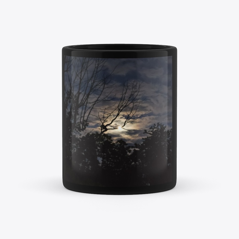 A Beautiful Moon Behind Haunting Clouds 