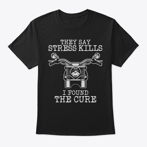 Motorcycle Anti Stress Black T-Shirt Front