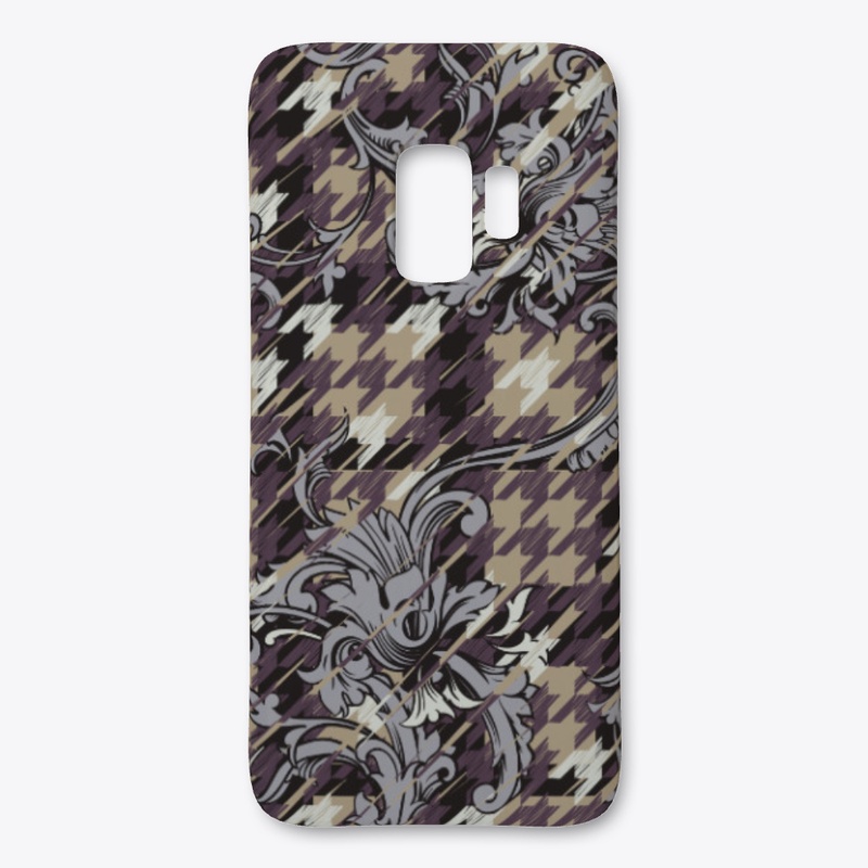 Houndstooth colored ornamental phonecase