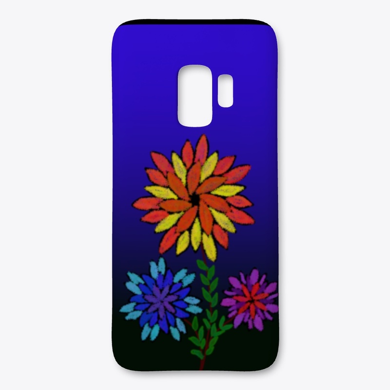 Multi colored flower in a night backdrop