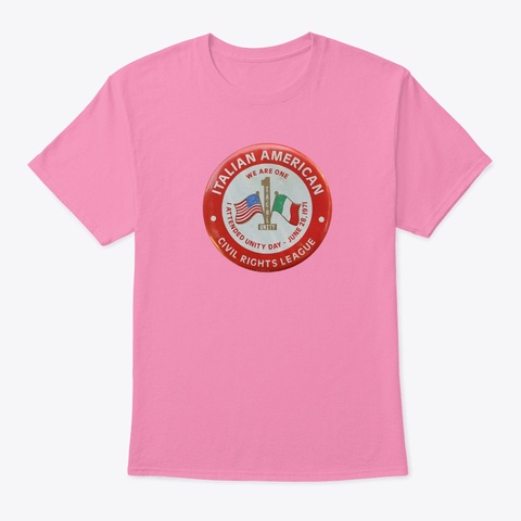 Italian American League Shirt Pink T-Shirt Front