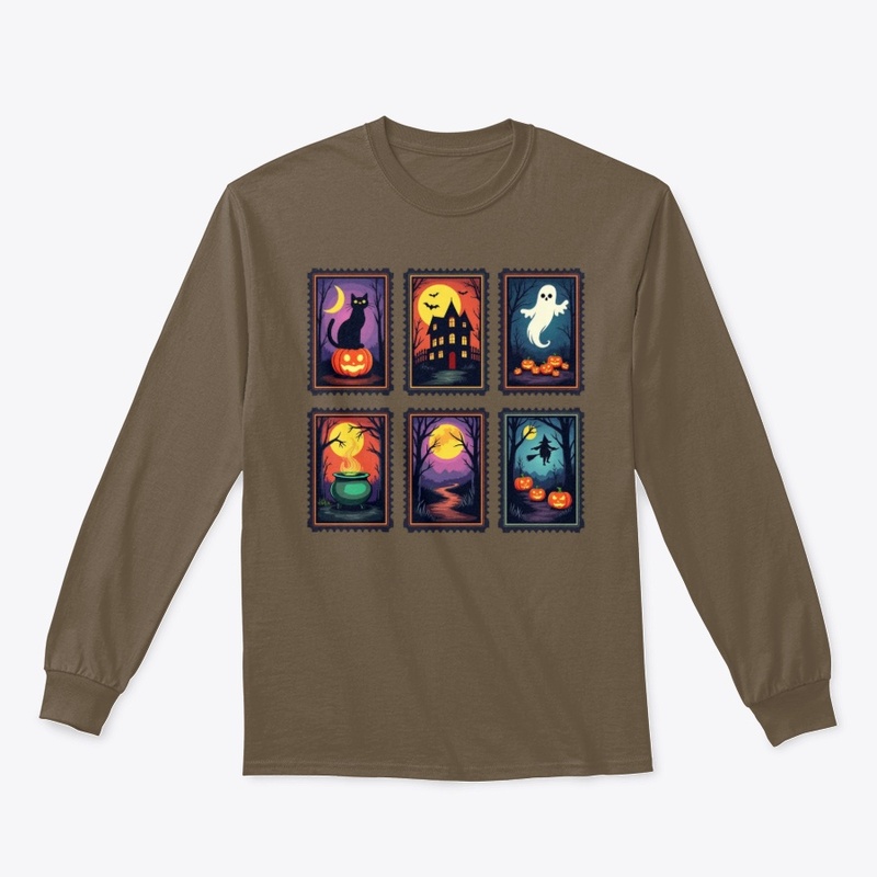 Spooky Stamps Retro Halloween Tee