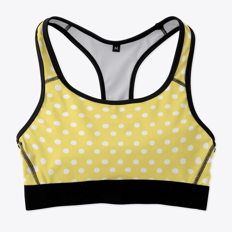 Sports Bra Yellow Floral Pattern