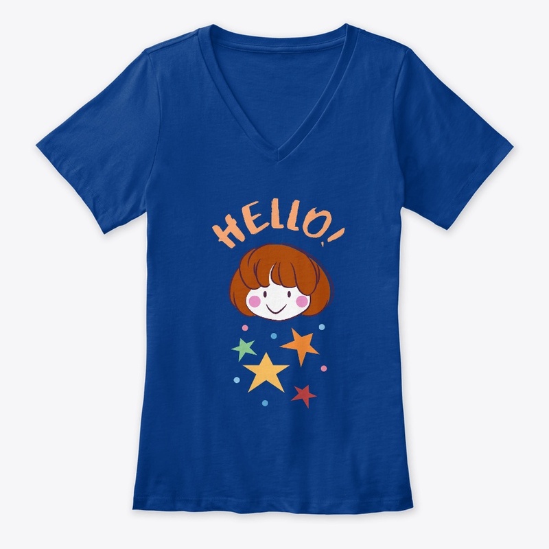 smiling girl says hello