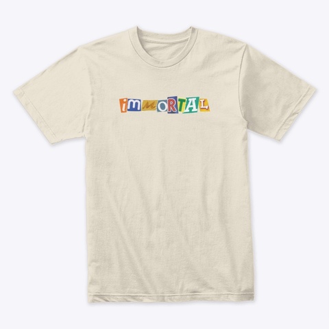 Immortal Magazine Cutout Graphic Tee Cream áo T-Shirt Front