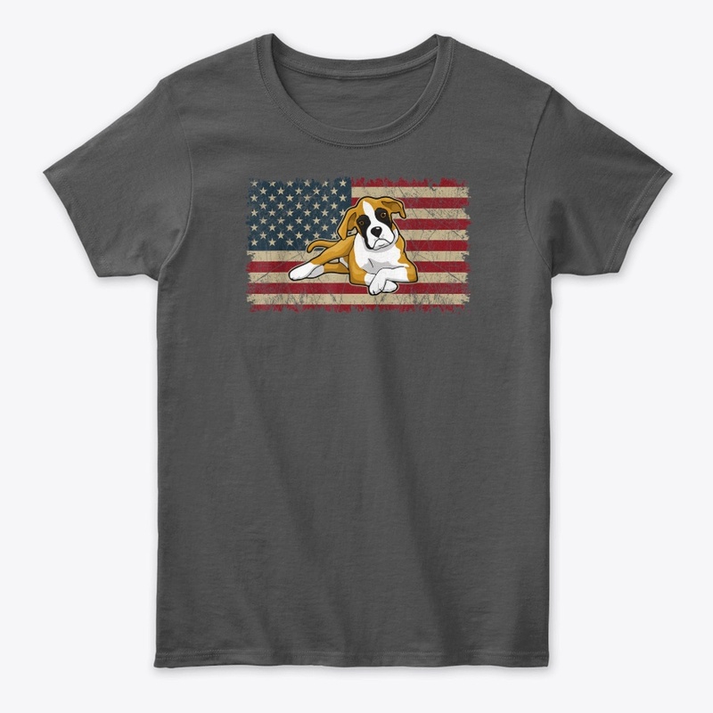 Vintage American Flag Boxer Dog Gifts
