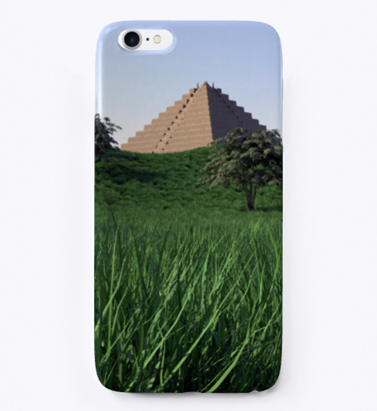 landscape of pyramid trees and grass