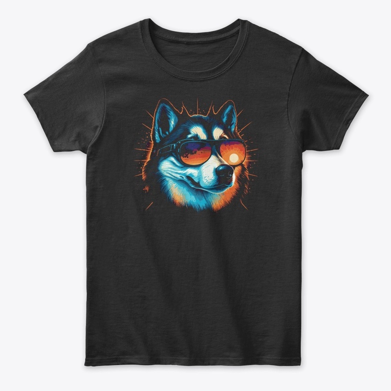 jackofallarts husky with sunglasses